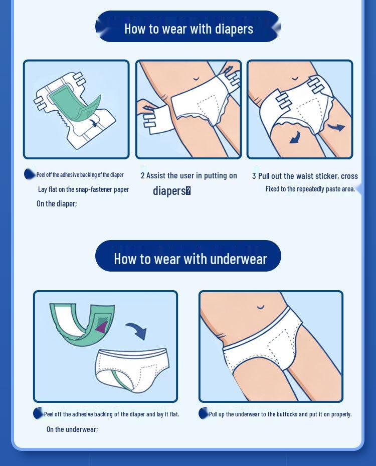 Tongxinle Adult Diapers - 36 Large Incontinence Pads for Men & Women