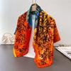 Oil Painting Splicing Simulation Silk Printing Large Square Scarf Silk Scarf Shawl Headscarf Beach Scarf Neck Protection Scarf Decorative Women'S