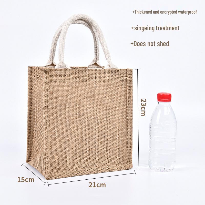 Custom DIY Hand-Painted Jute Burlap Tote Bag by MUJI