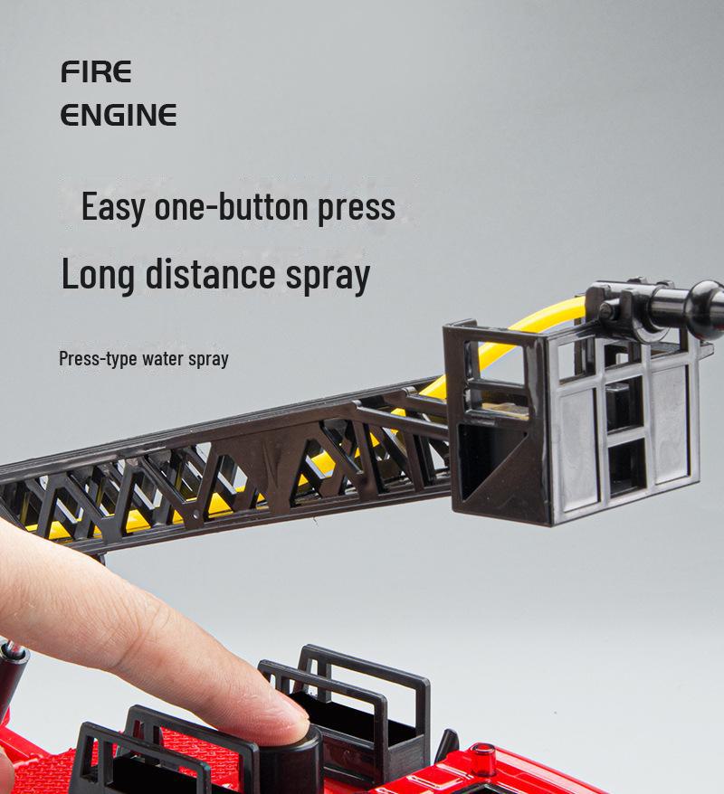 Children's Alloy Fire Ladder Vehicle Toy Model
