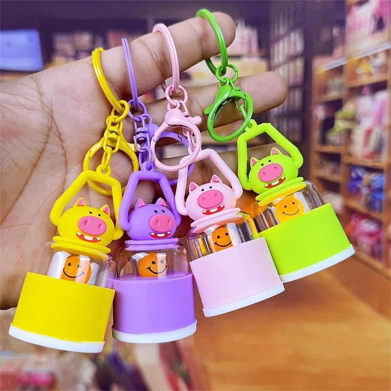Cartoon Fluorescent Pig Keychain Bag Mobile Phone Pendant Accessories Gift Toy