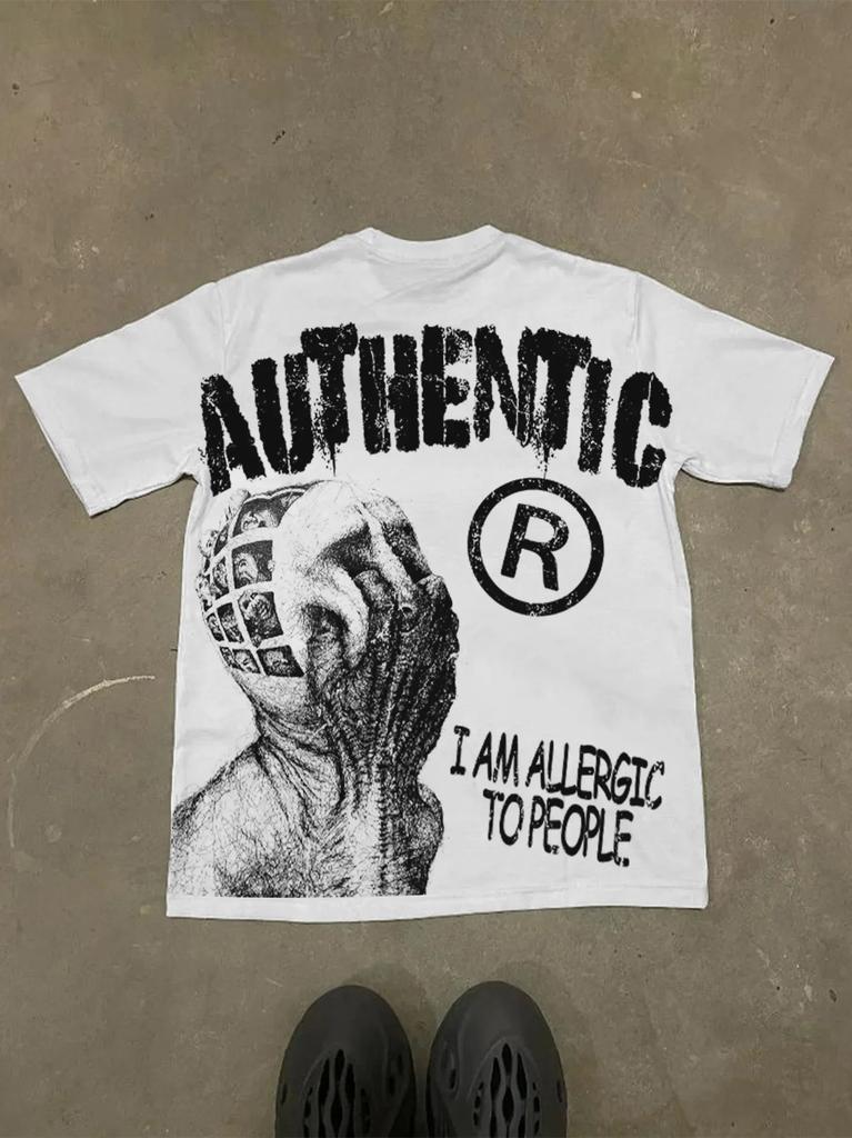 Graphic T-shirt Men Women Vintage Top Hip Hop Streetwear Oversized Tshirt Short Sleeve Casual Clothing Summer Fashion Trendy Tee