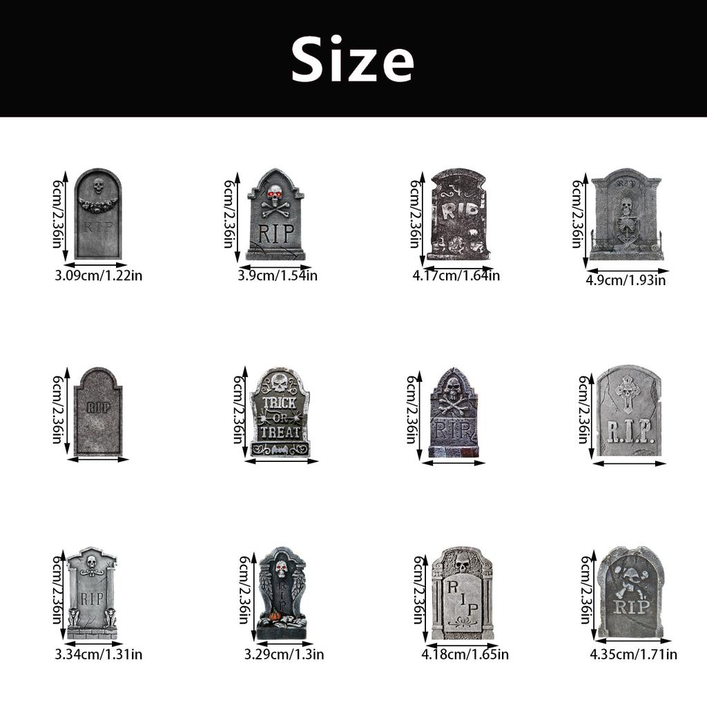 New Style, Halloween Party Decoration, Creative Tombstone Design, 24pcs, Baking Cake Small Flag, Party Decoration Plugin