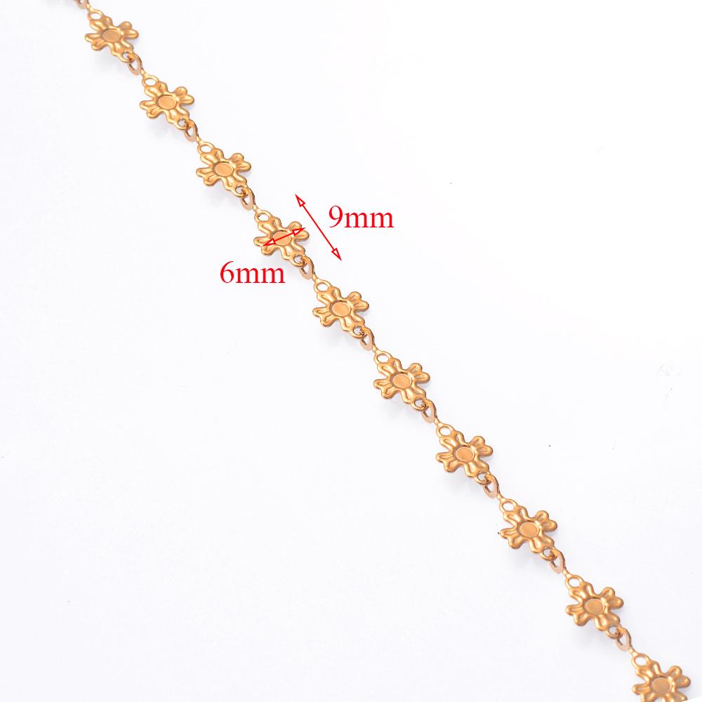 Wholessale 1 Meter Stainles Steel Gold Color Handmade Heart Eye Sunflower Chains for Women Necklace Bracelet Anklet DIY Jewelry