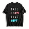 Brush Stroke Print Color Block Casual Short Sleeve T-Shirt Pure Cotton T-shirt