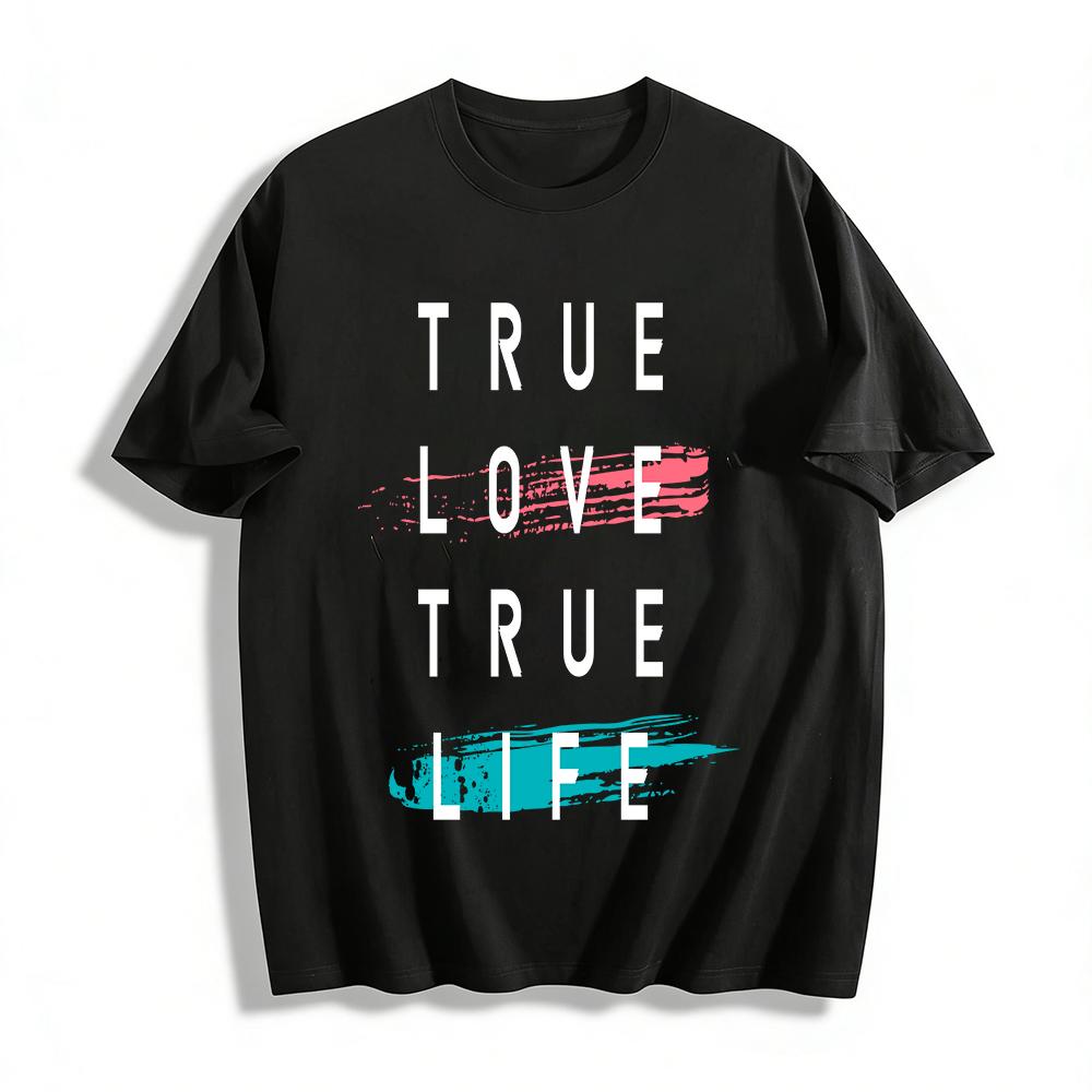 Brush Stroke Print Color Block Casual Short Sleeve T-Shirt Pure cotton T-shirt XXS