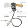 LED Clock Fan DC 5V Mini Cooling Flashing Fan Clock Fans Time Temperature Display Real Time Display Flexible Gooseneck LED Clock