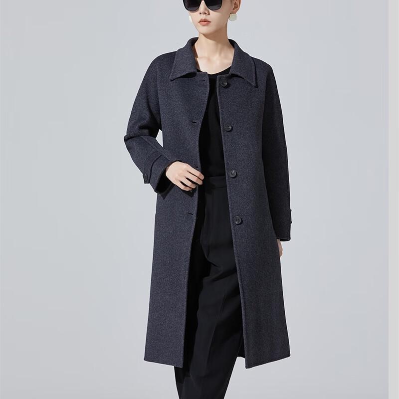 Vanzhen Women's 100% Wool Mid-Length Coat with Belt