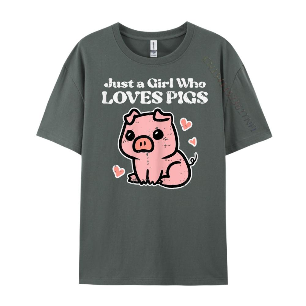 Just A Who Loves Pigs Cute Hog Swine Toddler Girls Street Wear T Shirt Funny Gifts Graphic Tee Shirt
