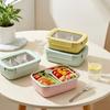 304 Stainless Steel Bento Lunch Box For Kids Students Portable Sealed Fruit Salad Food Container With Compartment Microwave Safe
