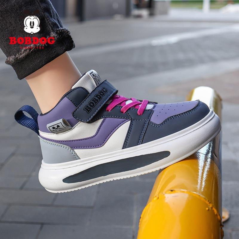 Babu Bean Classmate Girls' Sneakers 2025 Autumn and Winter New Leather Surface Waterproof Middle-aged and Older Children's Running Shoes Children'