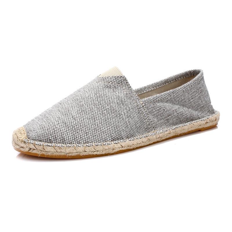 Plus Size Summer Slip-On Espadrilles: Casual Canvas Shoes with Linen Sole & Solid Color Hemp Rope Design