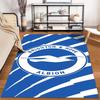 Seagull Emblem with Blue Stripes Design Non-slip Rug Suitable for Living Room and Bedroom Sofas.