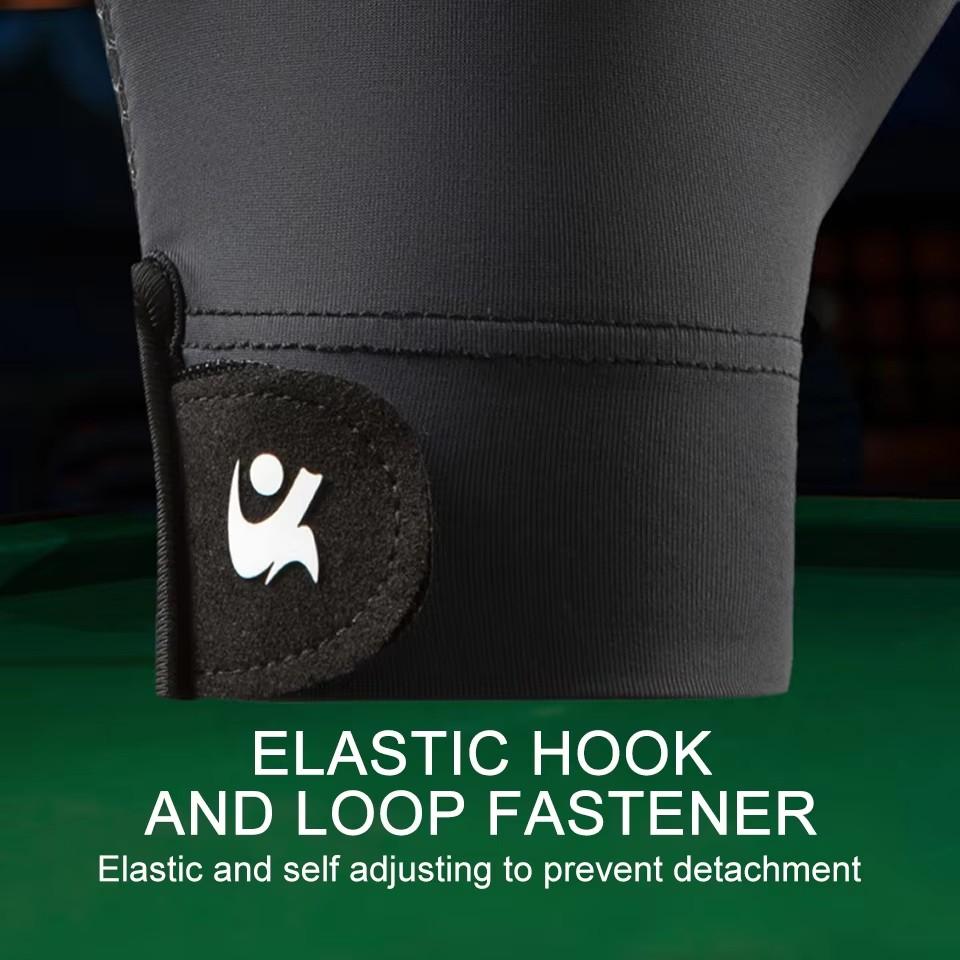 Loogeel 1Pcs Open Finger Billiard Gloves Breathable Snooker Pool Gloves Three Fingers Non-Slip Sports