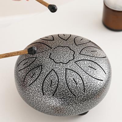 6-Inch Steel Tongue Drum with Mallets Note Stickers 11 Notes C Key Meditation Yoga Sound Therapy Hand Pan Drum Musical Percussion Instrument