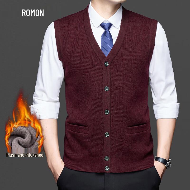 Luomeng Men's Plus Velvet Thickened Business Casual Vest