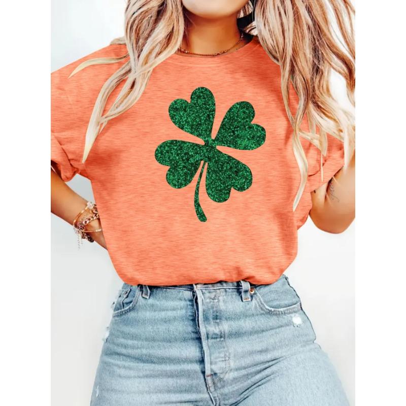 Women's Round-neck Fashionable Top T-shirt with Loose Short Sleeves