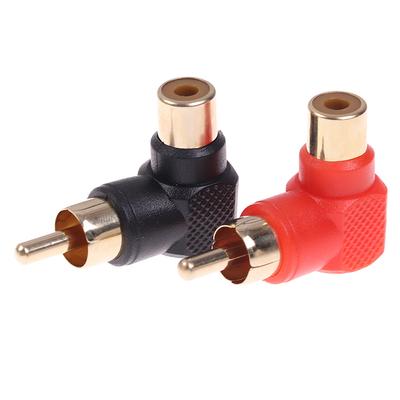 1Pair 90 Degree Rca Right Angle Connector Plug Adapters M/F Elbow Audio Adapter