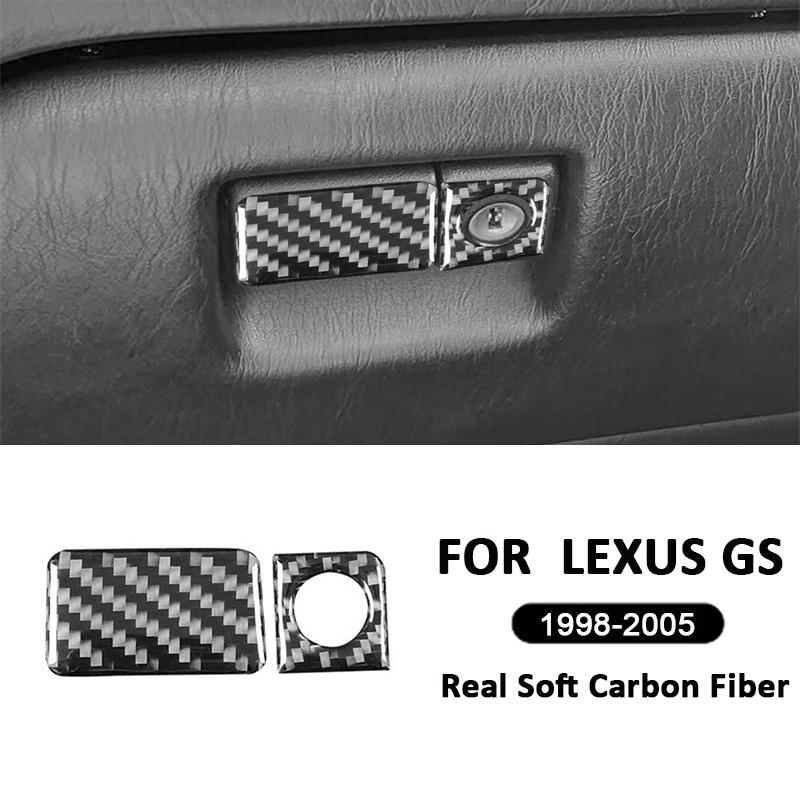 For LEXUS GS 1998-2005 Carbon Fiber Car Co-Pilot Storage Box Switch Panel Key Lock Frame Decoration Sticker Interior Parts nero