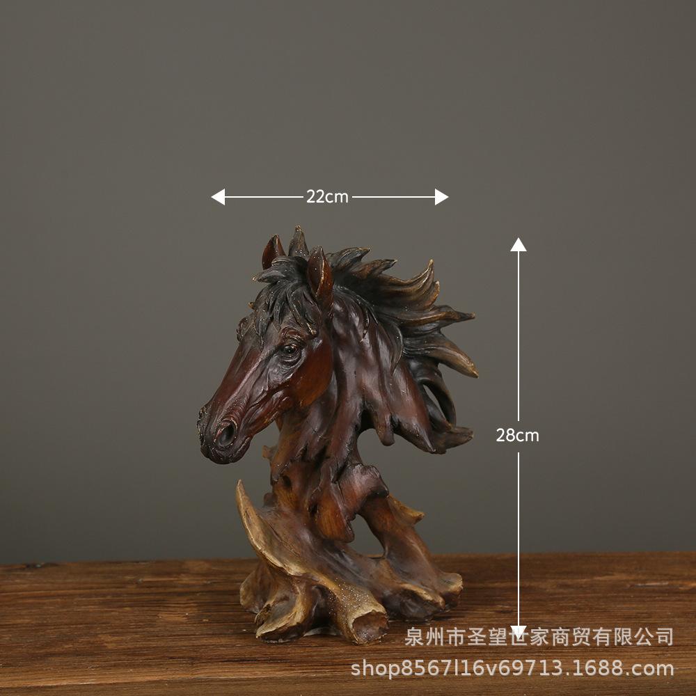 Imitation Wood Animal Head Resin Ornament Display Decoration Exhibit Statue Sculpture Statuette Figurines Knickknacks Crafts