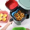 Air Fryer Silicone Baking Tray Mat Circular High-Temperature Resistant Foldable Food Grade Double Ear Baking Tray