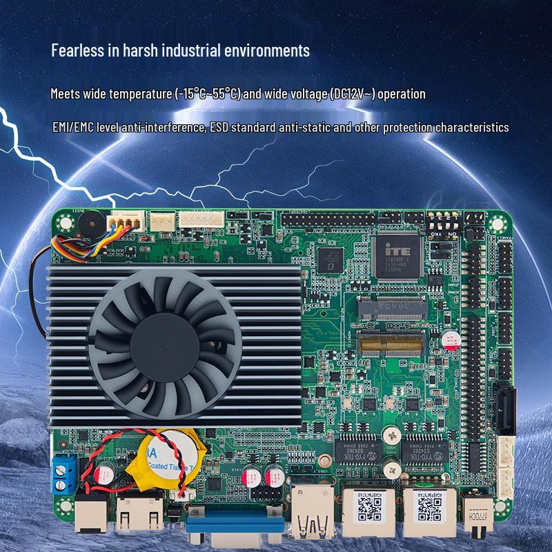 N97 Mini Industrial Control Motherboard: Low-Power All-in-One Computer with Dual Network, 6 Serial Ports, and 3.5-inch Embedded Board.
