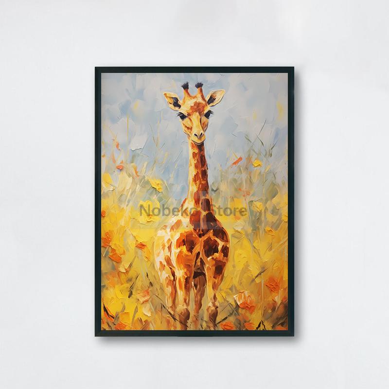 Cute Baby Animal Nursery Posters Cute Wildlife Prints Canvas Oil Painting Woodland Wall Art Pictures Home Kids Room Decoration