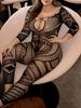 Sexy Lingerie Bodycon Dress Fishnet Hollow Clubwear Open Crotch Perspective Sleepwear Female Lingerie Bodystocking Nightwear