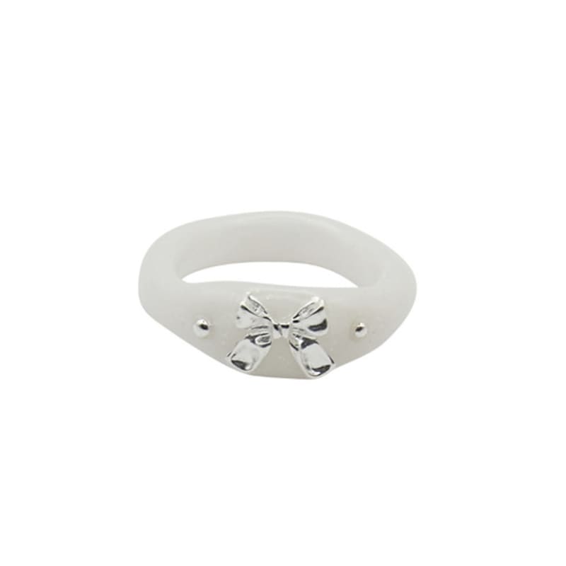 Nff Ribbon Metal Ring-white