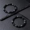 Sváteční Dárky Náramek z Korálků Černý Onyx, Lávový Kámen, Mapový Kámen a Hematit Odvážné Módní Šperky Pro Muže Denní Nošení Jednoduchý Všestranný Doplněk