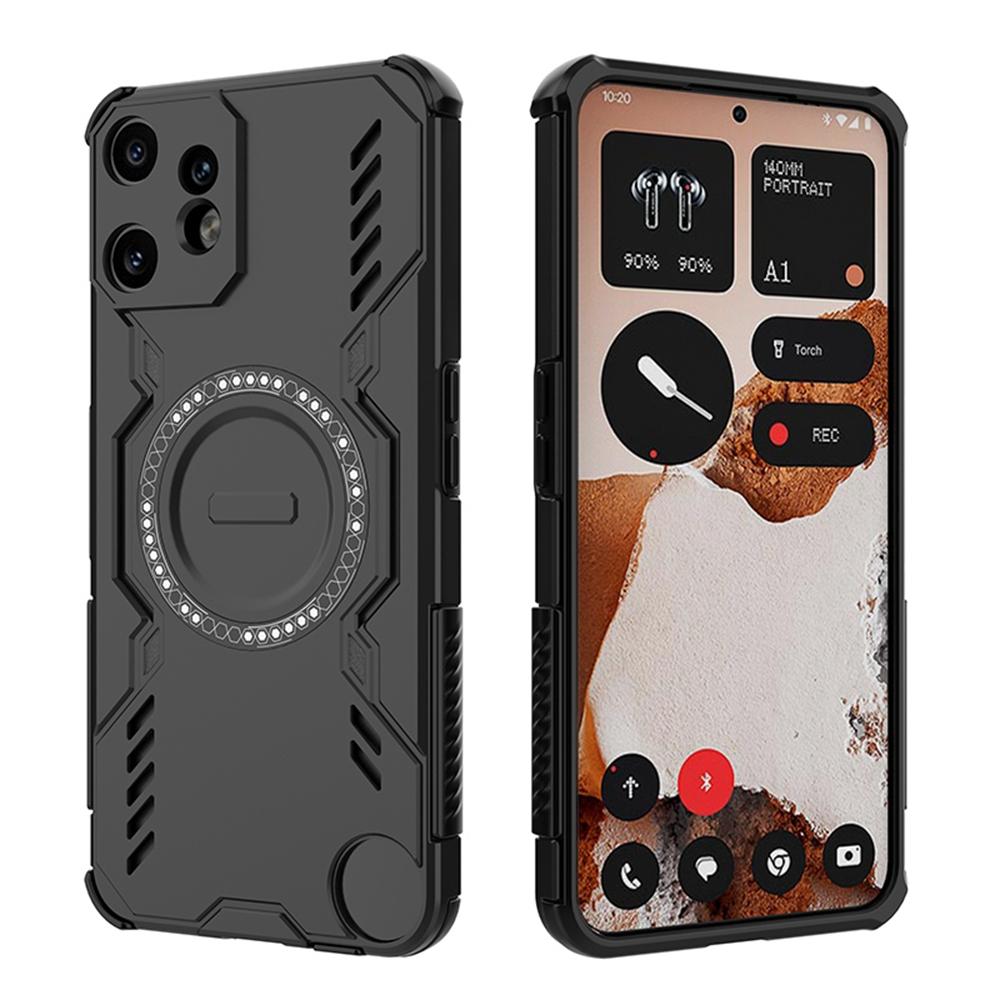 

For Nothing CMF Phone 2 Pro Magnetic Case Butterfly Armor Hollow Heat Dissipation PC+TPU Phone Cover Purple
