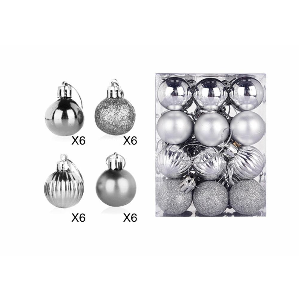 Christmas Baubles Decoration Xmas 24pcs/set Glitter Ball Party Home Decor