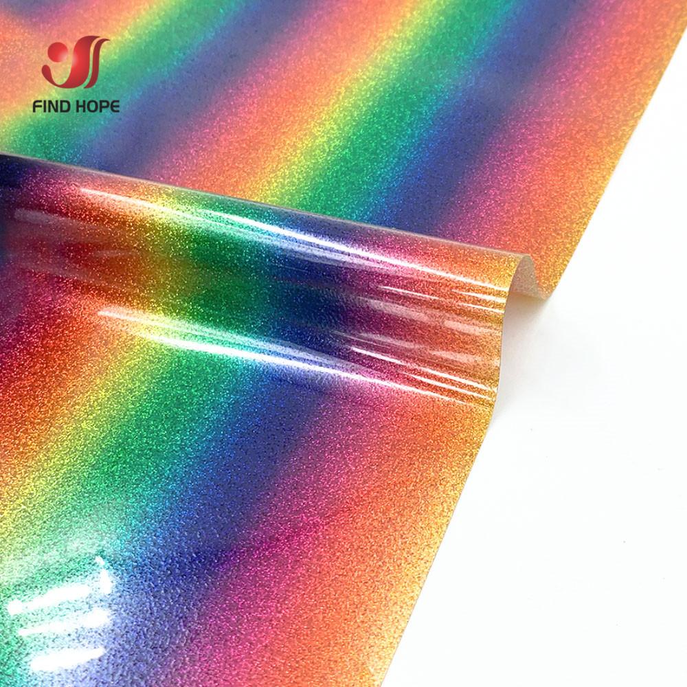 Heat Transfer Vinyl HTV Craft Rainbow Glitter Iron-on Transfer Garment Clothing T-Shirt Decoration for Cut Silhouette Cameo