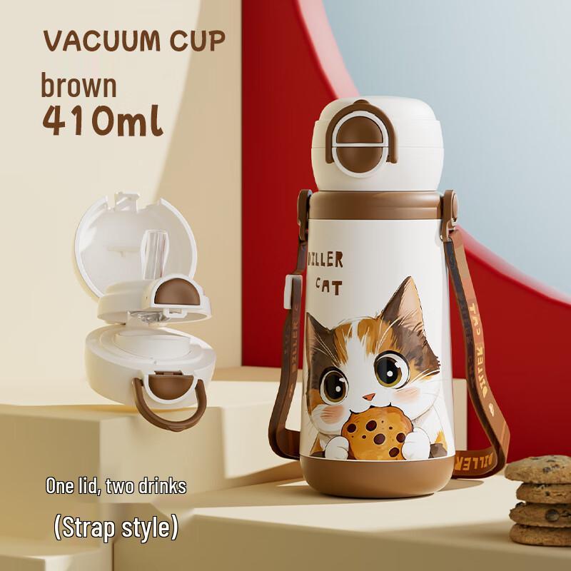 Dilebell Kids Insulated Stainless Steel Straw Bottle with Strap