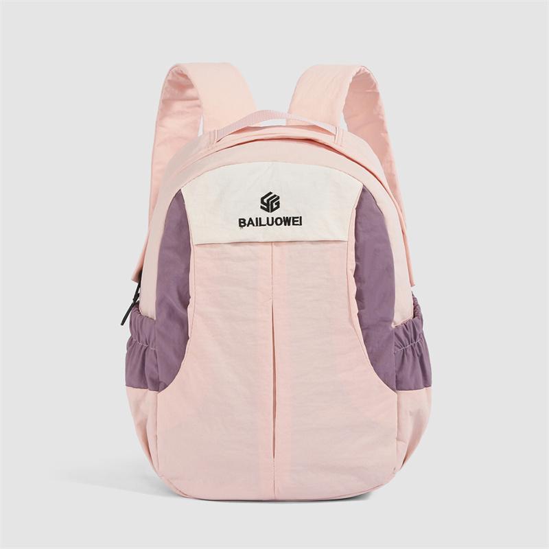Unisex Backpack Color Block Nylon Backpack Outdoor Travel Bag