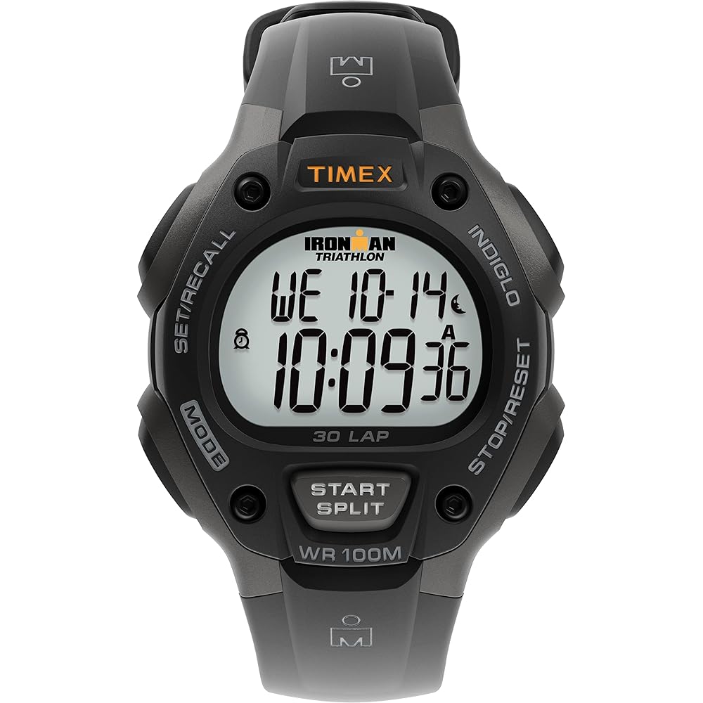 Timex Ironman T5E901 30-Lap Gray Black Resin Strap Men s Watch