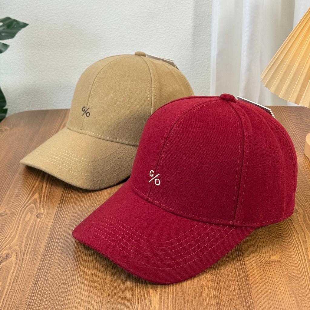 Fashion Hat Flannel Thickened Wool Women's Autumn and Winter Versatile Cap Korean Version Personalized Letter Embroidery Hardtop Wide Hat Baseball Cap