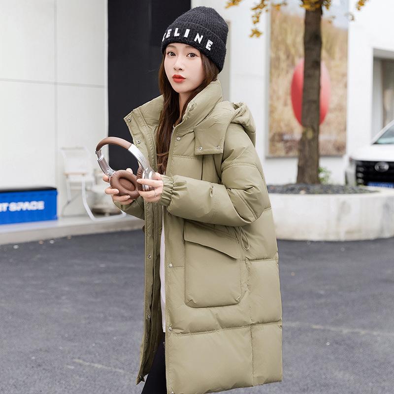 Stile Nuovo Invernale Cappotto di Cotone Donna Lunghezza Media Taglia Grande Vita Larga Giacca Imbottita in Cotone Giacca Imbottita in Cotone