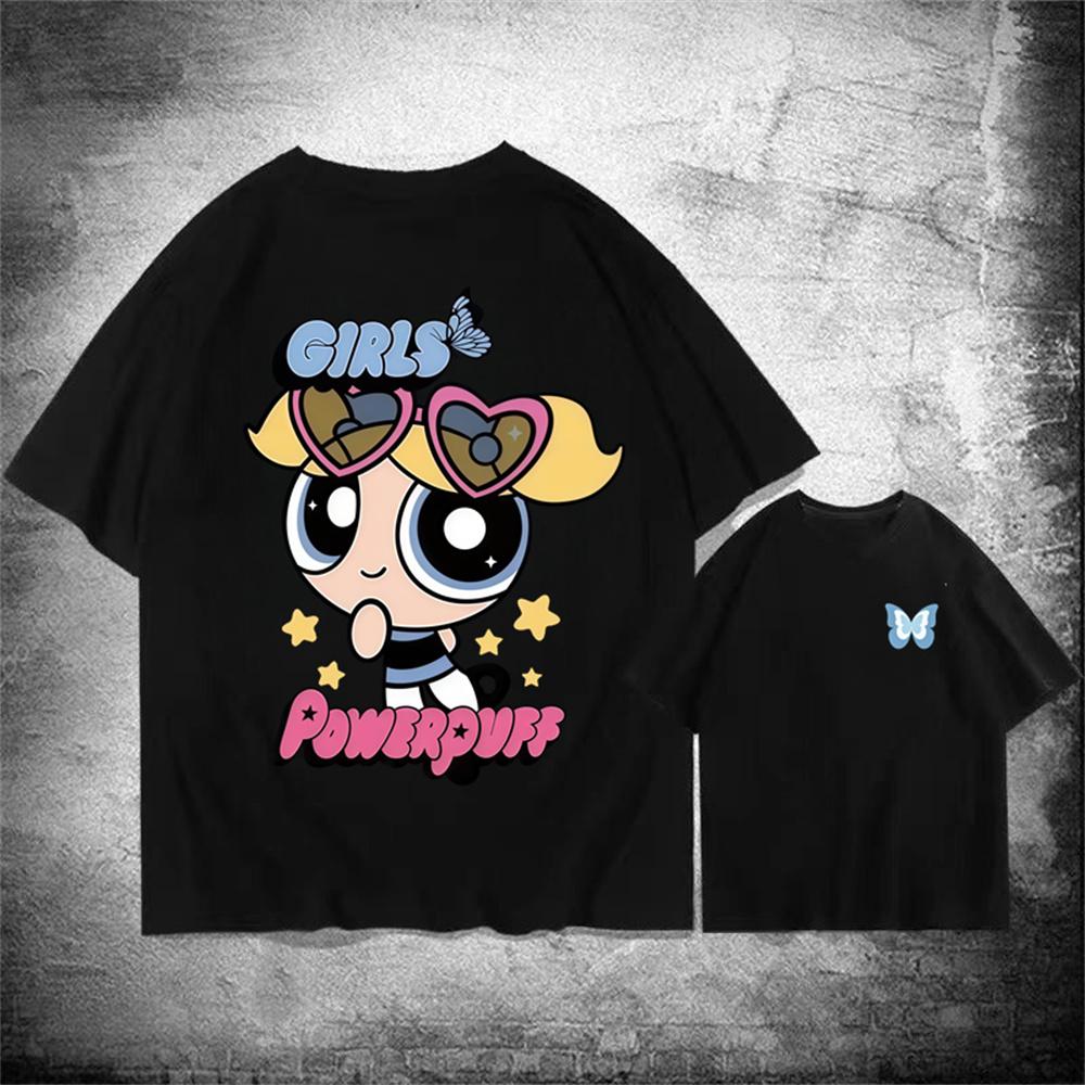 Flying Girls Short-sleeved T-shirt Men's and Women's Casual Loose 100% Cotton Short-sleeved Sports Top