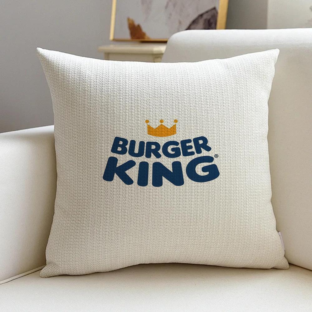 Cushion Cover Cushion Cover Pillowcase, Anti-Mite Invisible Zipper, Linen Sofa Cushion B-Burger K-King