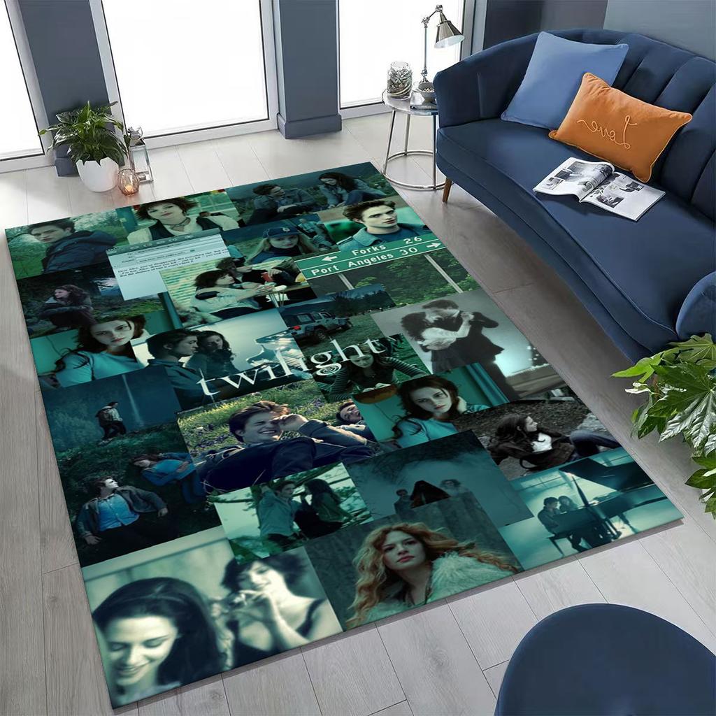 New Twilight Saga Isabella Edward Art Rug for Bedroom Living Room Sofa Home Doormat Decor, Large Kids Non-slip Floor Mat