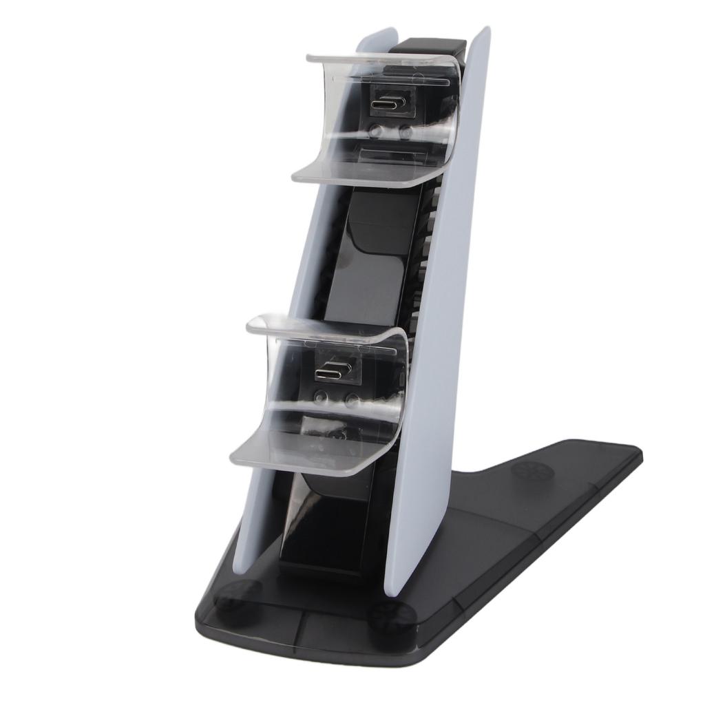 For PS5 Controller Charging Station Wireless Controller Charging Station with Dual Ports with Ambient Light White