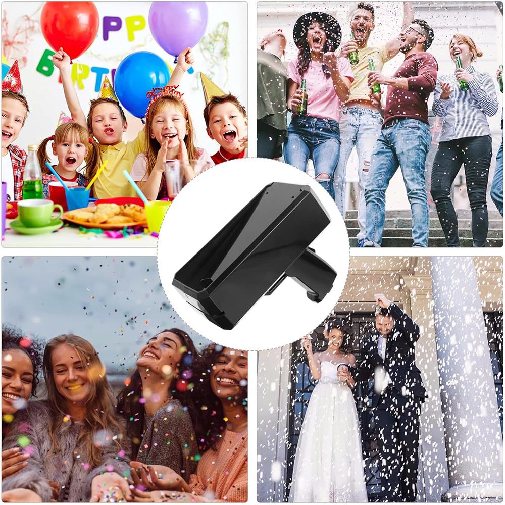 Pistola Spara Soldi Nera con 100 Pezzi di Scena per Matrimoni Compleanni Addio al Nubilato