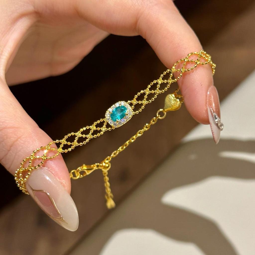 Korean Style Sparkly Zirconia Square Pull-out Bracelet: Chic & Versatile Jewelry for Women