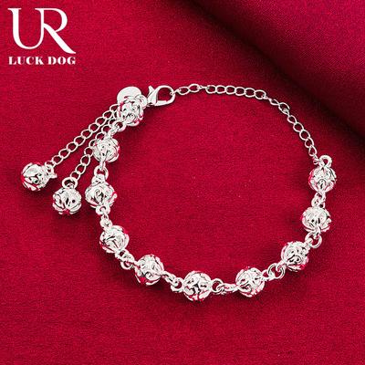 925 Sterling Silver 8mm Hollow Ball Chain Bracelet Fashionable Wedding Jewelry