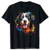 Lustiges Oversized T-Shirt Aquarell Bunt Berner Sennenhund Herrenbekleidung Fitness T-Shirt Streetwear Geburtstag Baumwoll-T-Shirt