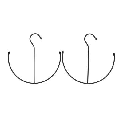 2pcs Hat Hangers for Closet Flat Anchor Shape Closet Hat Holder Rack Organizer Black