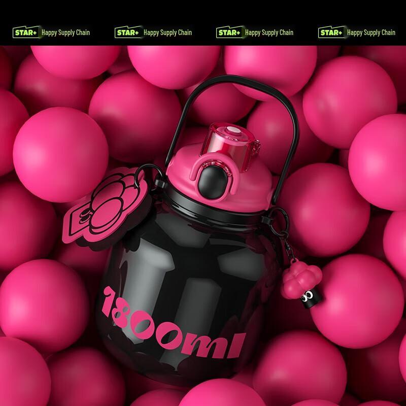 Shidajia Portable Boom Insulated Water Bottle with Flip-Top Straw