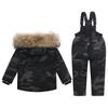 Kids Winter Down Jacket and Pants Set for Toddler Boys and Girls – Windproof Waterproof Snowsuit with Faux Fur Hood, 90% White Duck Down, 1–6Y