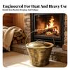 Fireplace Ash Pail with Handle Rustic Lid Compact for Homeowners